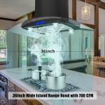 36" Island Mount Range Hood - 900 CFM