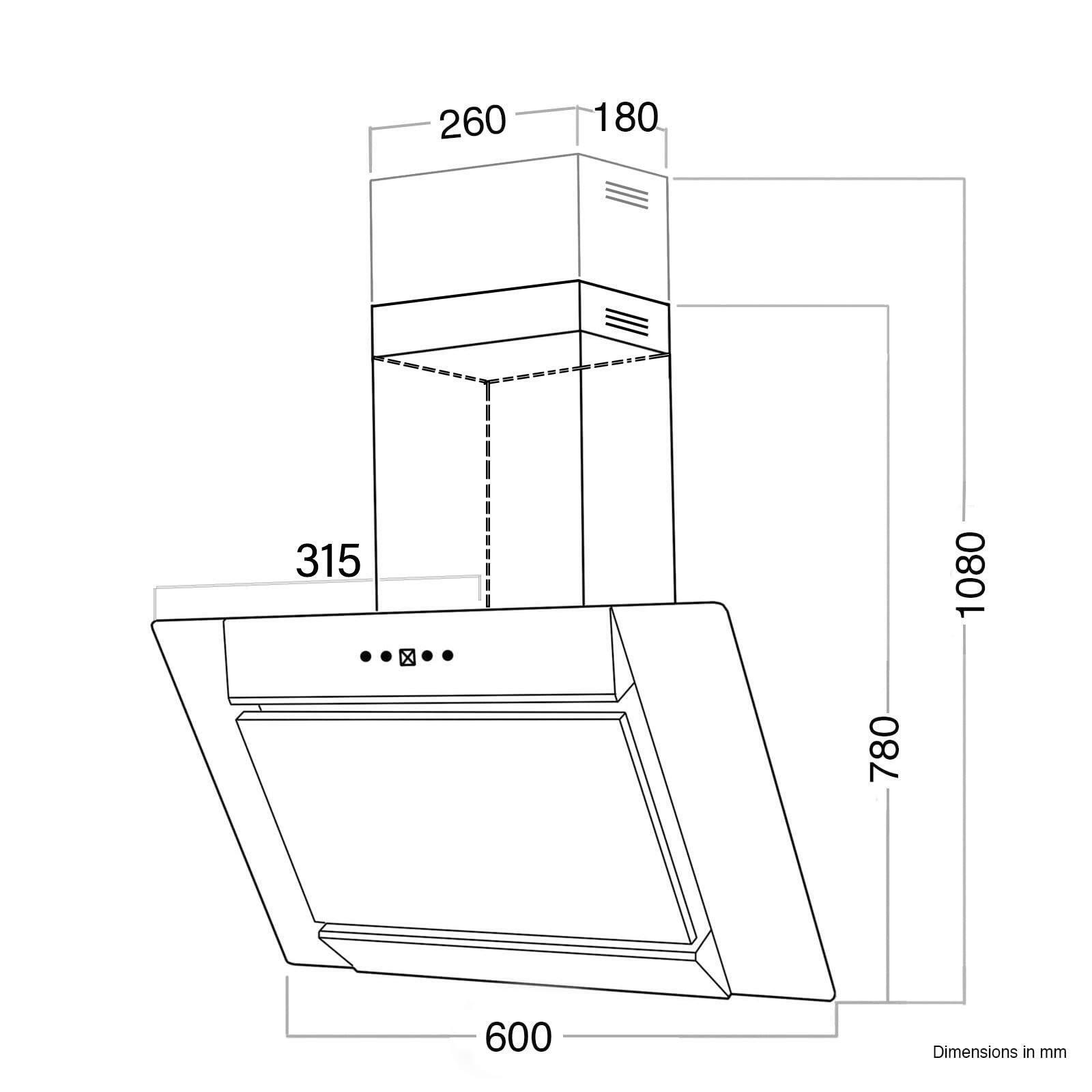 SIA AGL61SS Angled Cooker Hood - Stainless Steel