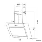 SIA AGL61SS Angled Cooker Hood - Stainless Steel