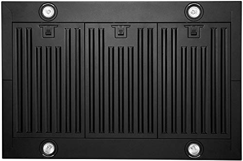 AKDY 36" Island Mount Black Stainless Range Hood