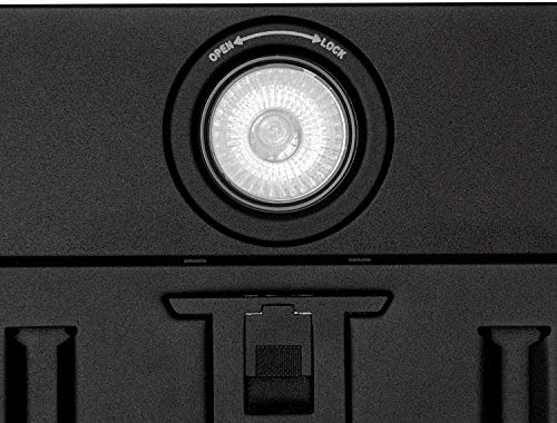 AKDY 36" Island Mount Black Stainless Range Hood