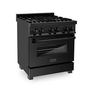 ZLINE 30" Dual Fuel Range in Black Stainless