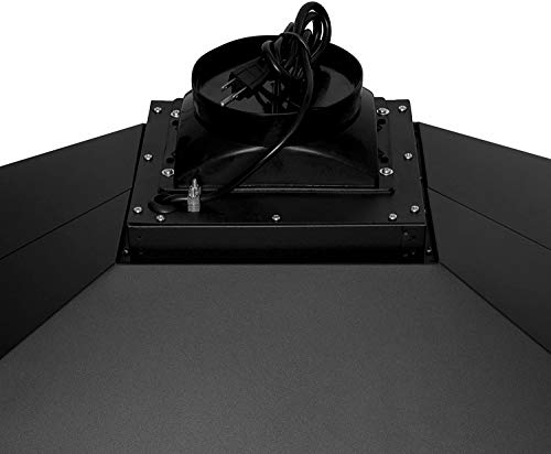 AKDY 36" Island Mount Black Stainless Range Hood