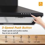 Black Chimney Cooker Hood with Carbon Filter