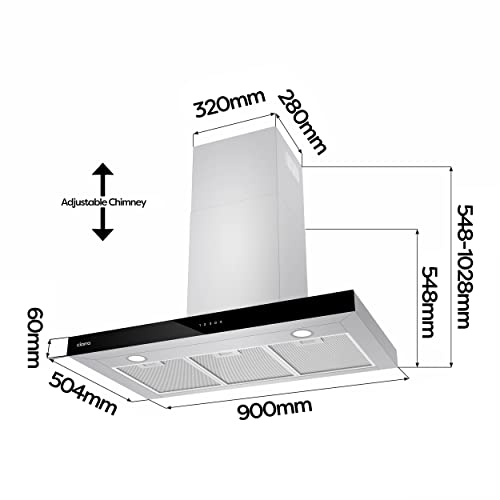 CIARRA 90cm Touch Control Cooker Hood
