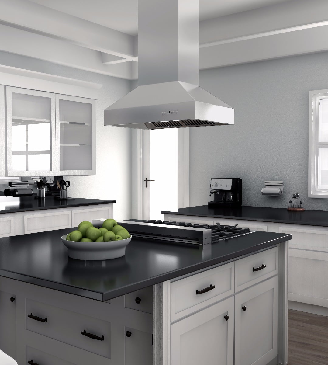 Stainless Steel 48" Island Mount Range Hood
