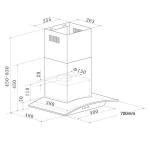 Cookology 70cm Chimney Cooker Hood with LED lights