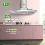 90cm Chimney Cooker Hood with LED and Filters