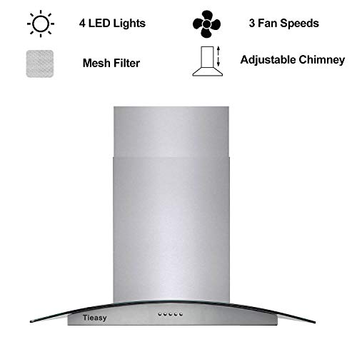 36" Stainless Steel Island Range Hood - 700 CFM