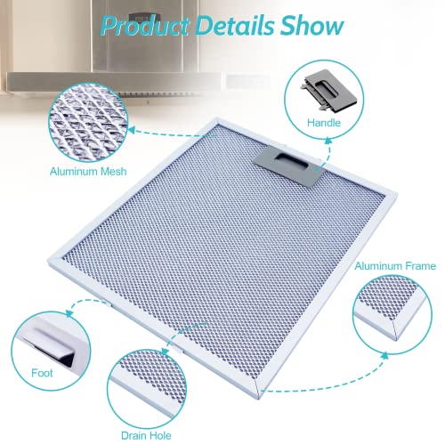 2-Pack Aluminum Mesh Range Hood Filter Replacement
