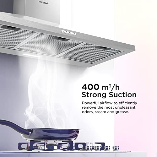 90cm Chimney Cooker Hood with LED and Filters