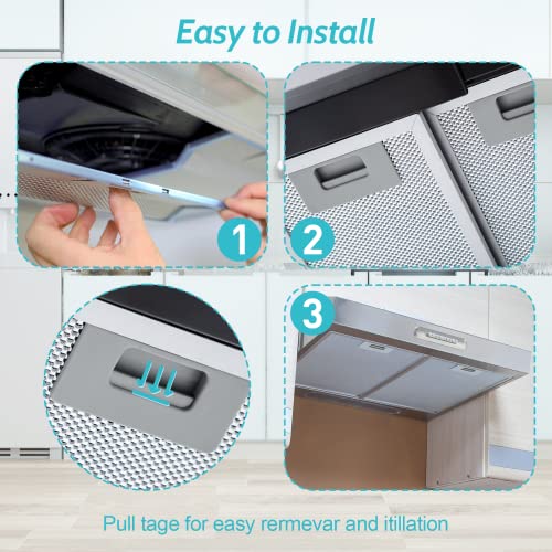 2-Pack Aluminum Mesh Range Hood Filter Replacement