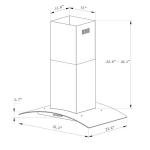 36" Stainless Steel Island Range Hood - 700 CFM