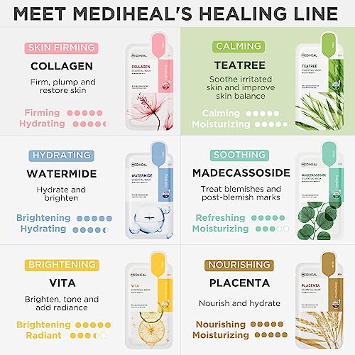 MediHeal Tea Tree Essential Facial Masks - Pack of 10
