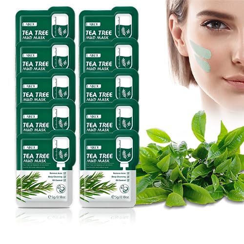 Organic Tea Tree Clay Mud Mask Set - 10 Pack