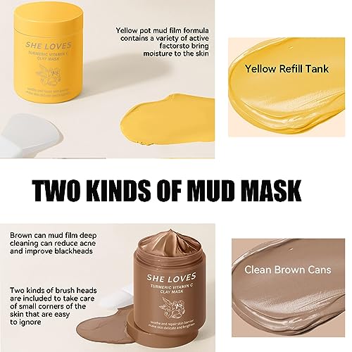 Two-Tone Turmeric Kaolin Mud Mask Set