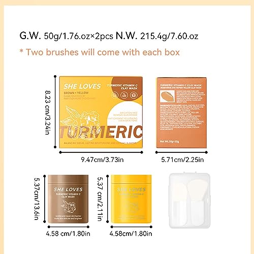Two-Tone Turmeric Kaolin Mud Mask Set