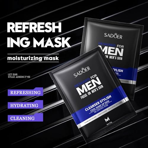 6-Pack Men's Refreshing Oil Control Face Masks