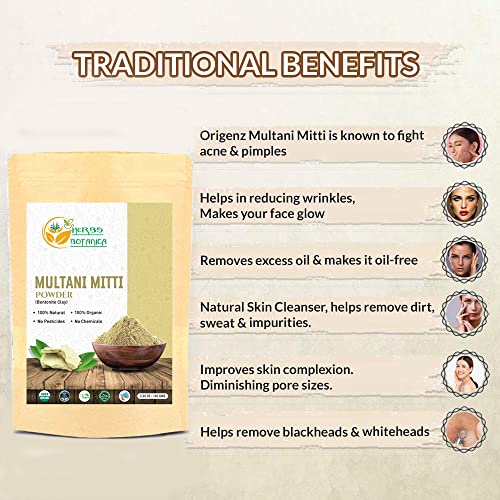 Organic Indian Mud Mask for Deep Cleansing - 5.3 Oz