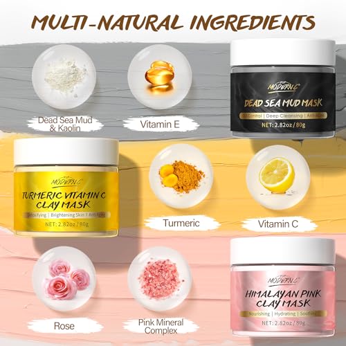 Mud Mask Set: Turmeric, Dead Sea, Himalayan