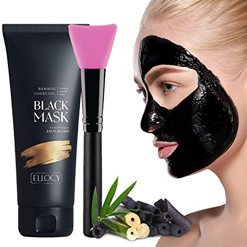 Ellocy Charcoal Peel-Off Mud Mask with Brush