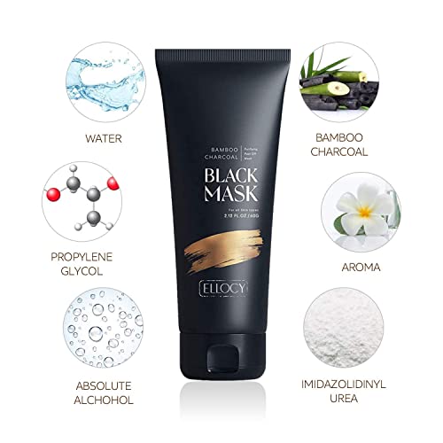 Ellocy Charcoal Peel-Off Mud Mask with Brush