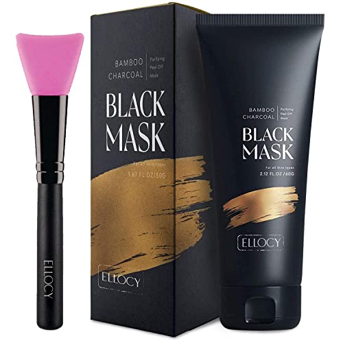 Ellocy Charcoal Peel-Off Mud Mask with Brush