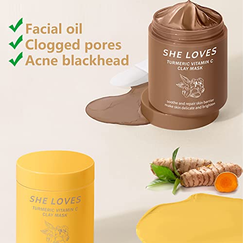 Turmeric Clay Mask Set for Bright, Firm Skin