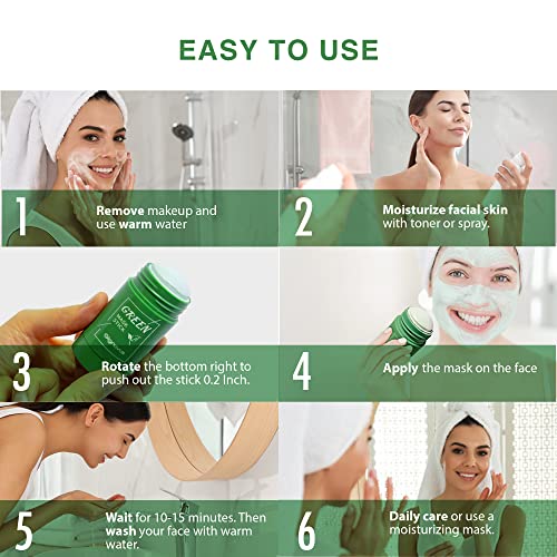 Green Tea Mud Mask Stick for All Skin Types (2 Packs)