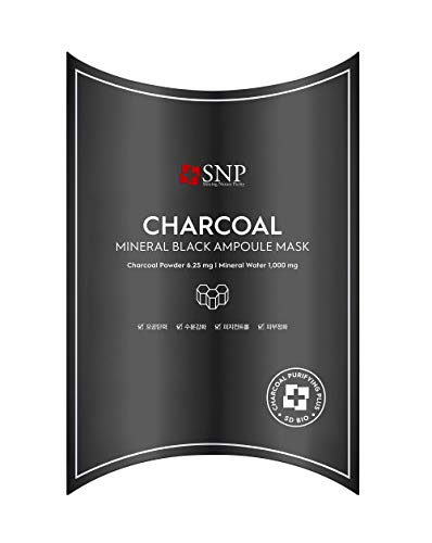 SNP Charcoal Black Ampoule Tightening Sheet Mask - 10pk