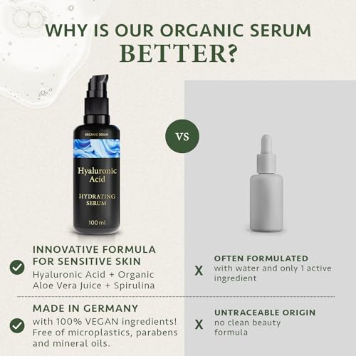 Organic Hyaluronic Acid Face Serum, 100ml