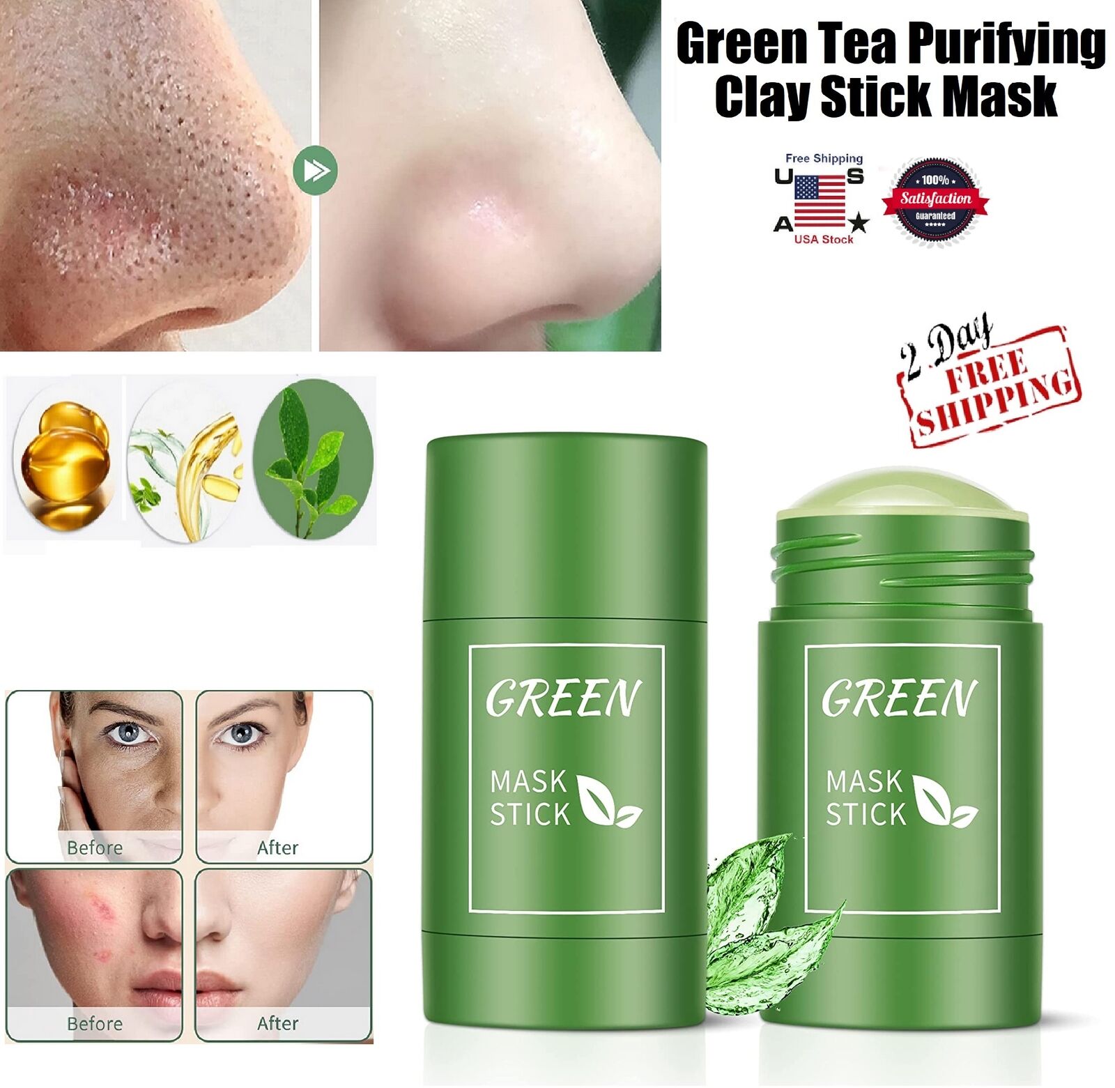 Green Tea Clay Stick Mask for Blackheads