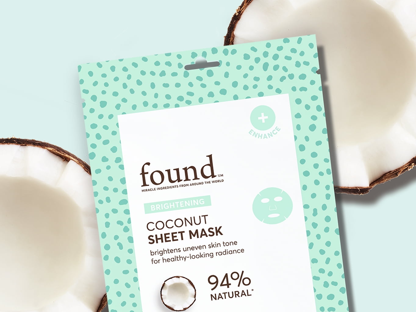 found Brightening Coconut Sheet Mask, 1 Count