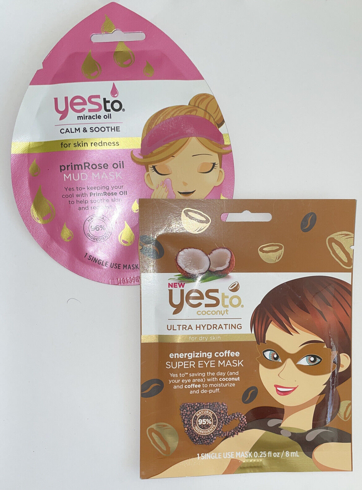 2-Pack Yes To Mud Masks with Coconut Coffee & Primrose Oil