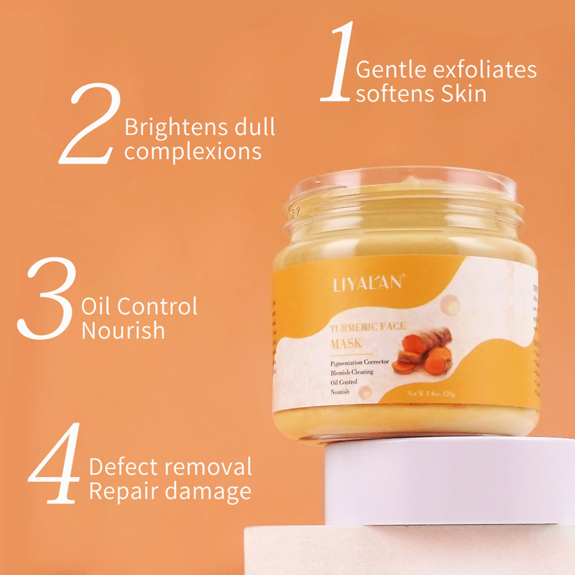 LIYAL'AN Turmeric Clay Mask for Sensitive Skin