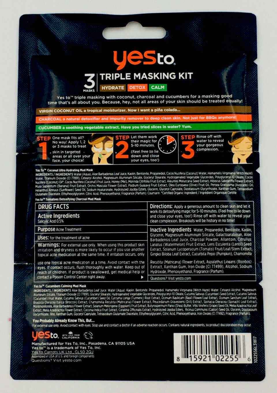 Yes to 3 Mud Mask Triple Kit