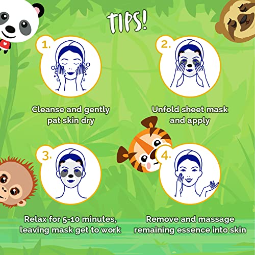 Kids' Jungle Animals Sheet Mask Pack