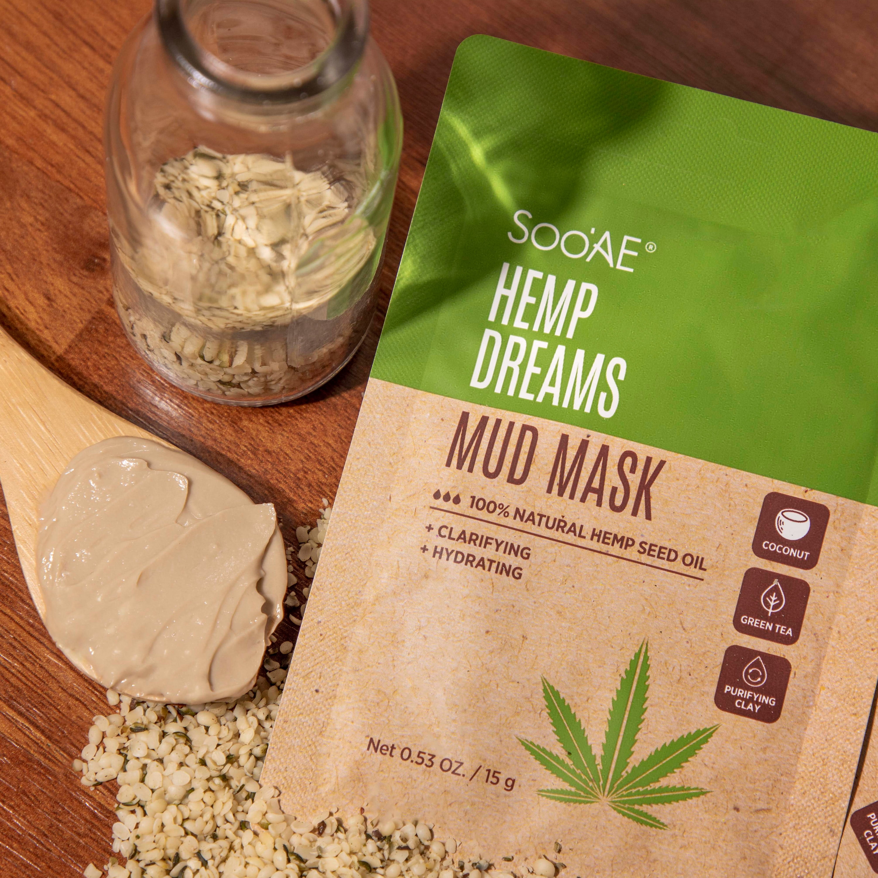 Soo'AE Hemp Dreams Mud Mask, Clarifies + Hydrates, 0.53 oz