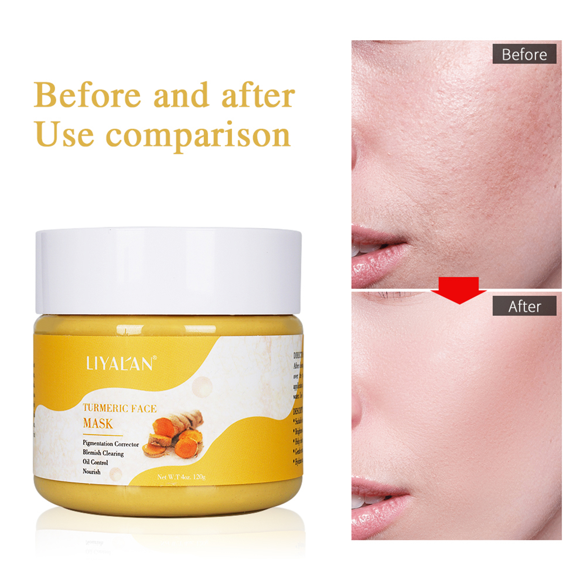 LIYAL'AN Turmeric Clay Mask for Sensitive Skin