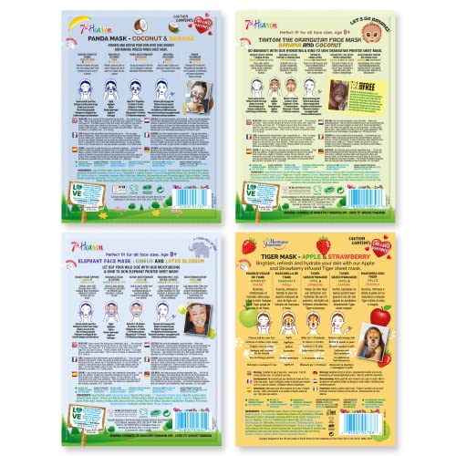 Kids' Jungle Animals Sheet Mask Pack
