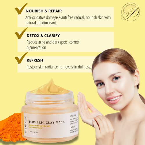 Organic Turmeric Clay Mask for Anti-Aging & Brightening