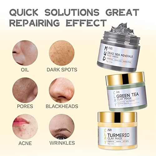 Turmeric Green Tea Mud Mask Set - 210g