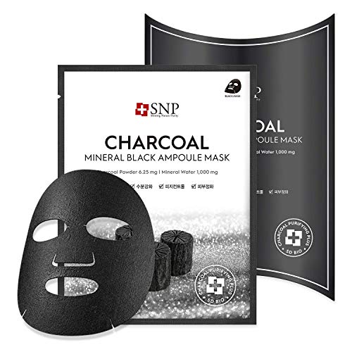 SNP Charcoal Black Ampoule Tightening Sheet Mask - 10pk