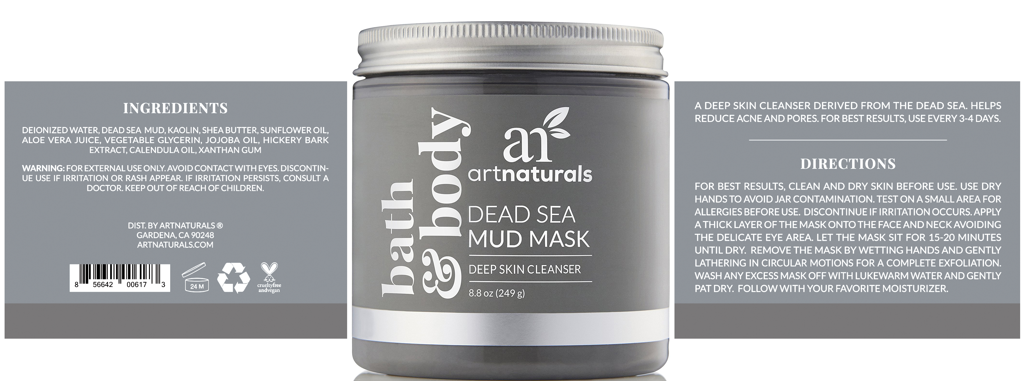 Artnaturals Deep Cleansing Dead Sea Mud Mask (8.8 oz)