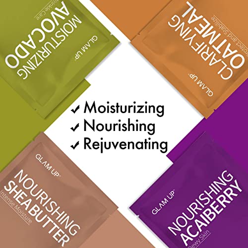 12 Pack GLAM UP Facial Sheet Masks