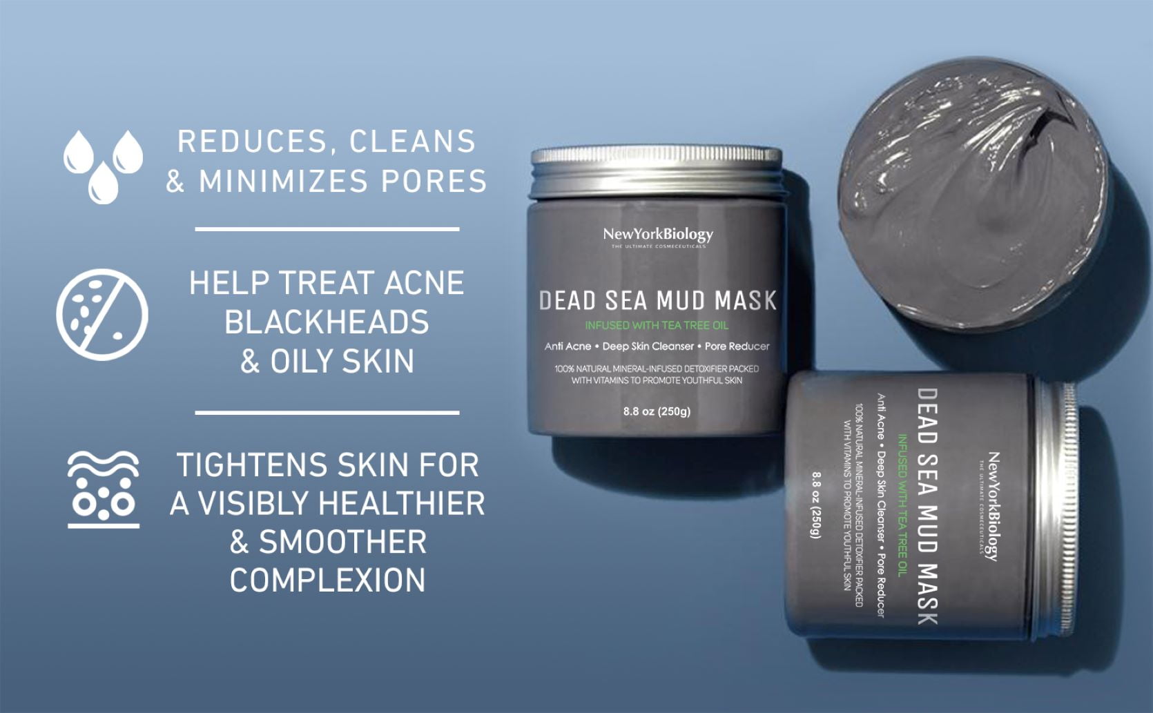 Eucalyptus Mud Mask for Acne & Oily Skin - 8.8 oz