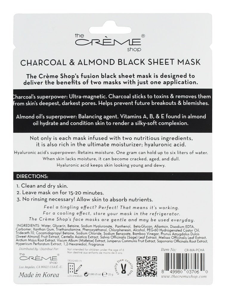 Creme Shop Fusion Black Charcoal-Almond Mask
