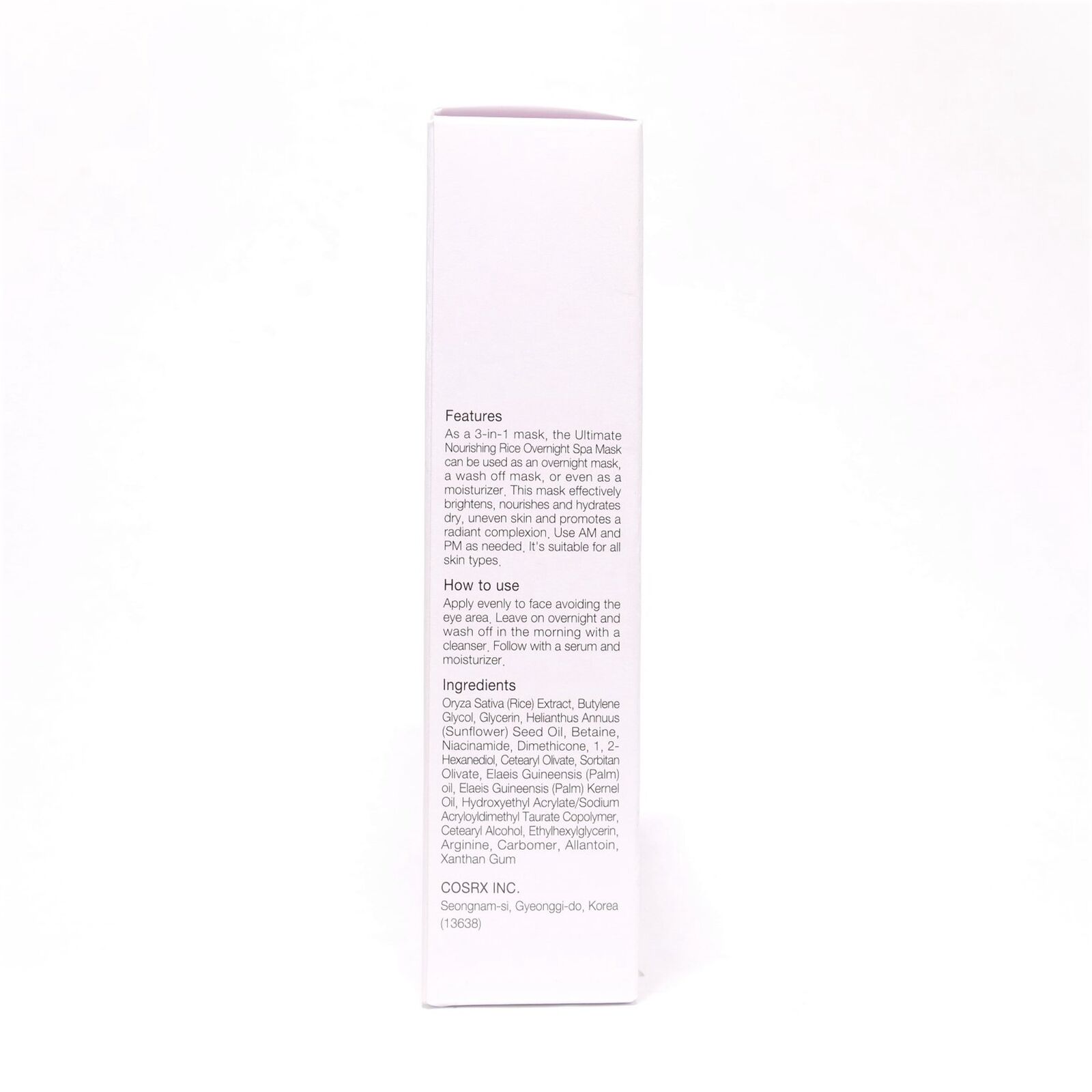 COSRX Ultimate Nourishing Rice Overnight Mask 60ml