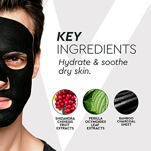 Wolf Project Men's Charcoal Face Mask Sheets - Pack of 12