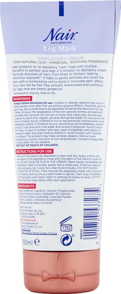 Charcoal Clay Leg Hair Remover - 180ml